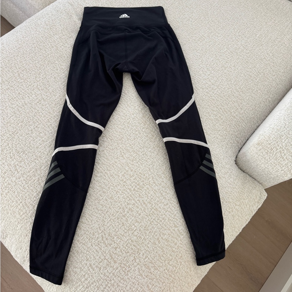 Adidas Black Leggings with White Accents